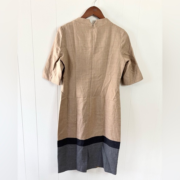 Pendleton camel brown colorblock midi sheath dress short sleeve 8 - Picture 4 of 5